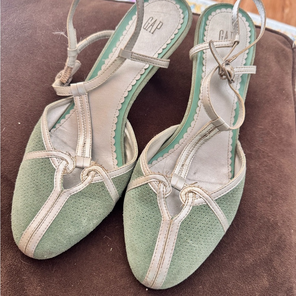 GAP Green and Silver Women's Sandals